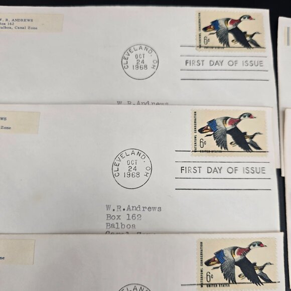 1968 First Day Of Issue Envelopes With 6¢ Duck Waterfowl Stamps Lot of 10 LI3013 - Picture 4 of 7